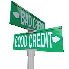 street sign with streets named Bad Credit and Good Credit