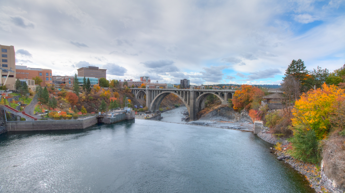 Spokane River and the Monroe Street Bridge
