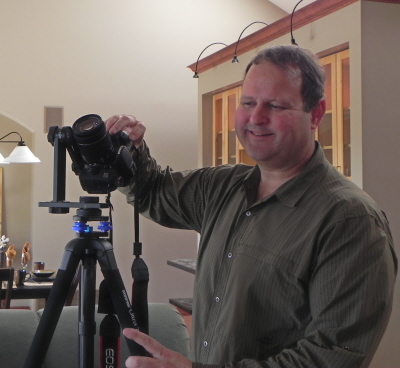 Todd Hays with camera on tripod